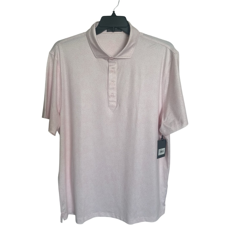 NWT G/Fore XXL Pink Blush Tiny Flower Print POLO Moisture Wicking UPF 50+ $110
